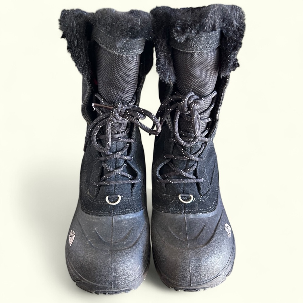 The North Face Girls Black Winter Snow Boots Size 3 Heat Seeker Insulated